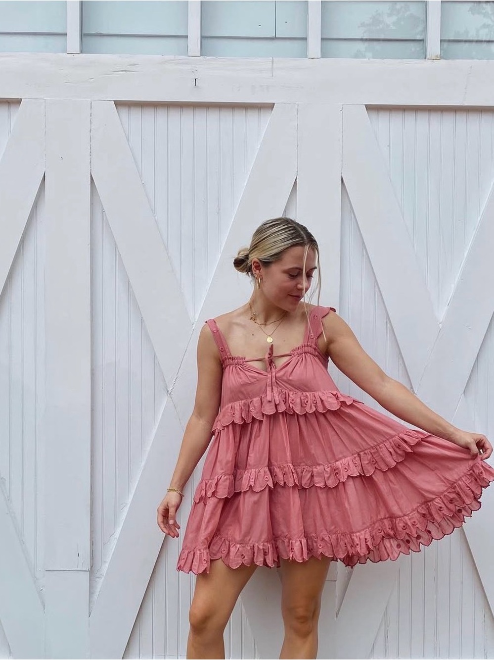 Innika Choo Pink Short Ruffle Dress